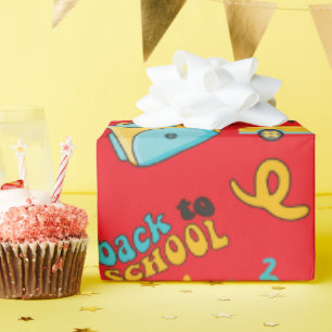 Seamless Wrapping Paper: Numbers and School Bus Paper