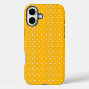 Seamless yellow-orange  polka dot  pattern  iPhone 16 plus case