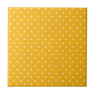 Seamless yellow-orange  polka dot  pattern  ceramic tile