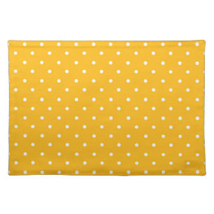 Seamless yellow-orange polka dot pattern cloth placemat