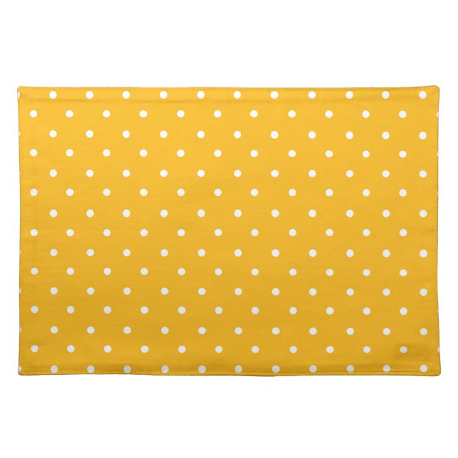 Seamless yellow-orange  polka dot  pattern  cloth placemat (Front)