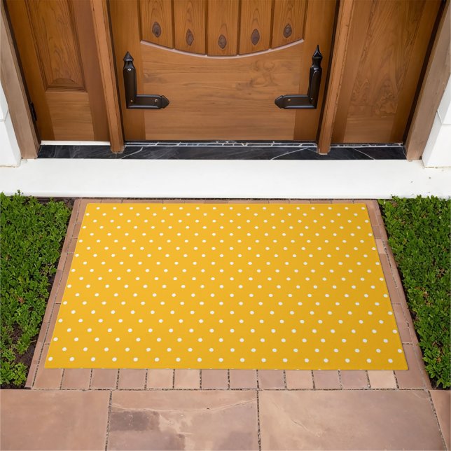 Seamless yellow-orange  polka dot  pattern  doormat (Outdoor)