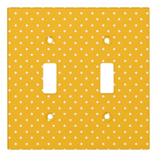 Seamless yellow-orange  polka dot  pattern  light switch cover (Front)