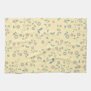 Seamless Yellow Sunflower Botanical Pattern Kitchen Towel