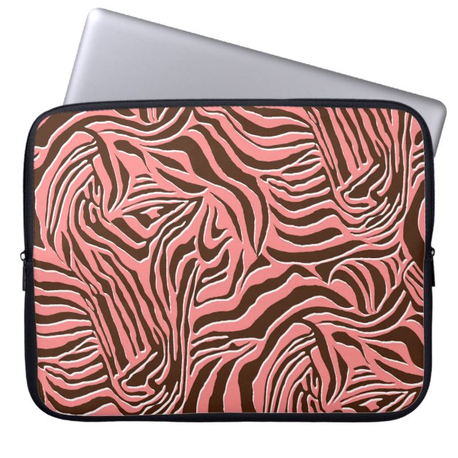 Seamless zebra print pattern laptop sleeve (Front)
