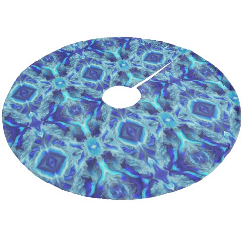 Seamlessly Blue AI Fantasy Digital Art Print Tile Fleece Tree Skirt