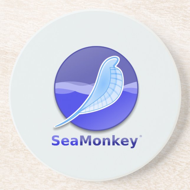 SeaMonkey Text Logo Drink Coaster (Front)