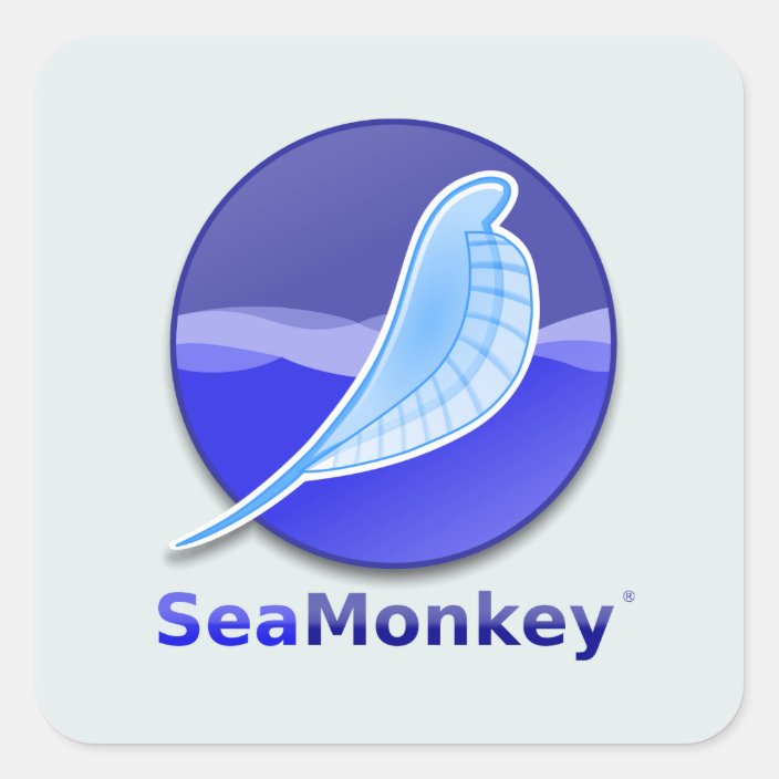 SeaMonkey Text Logo Square Sticker | Zazzle.com