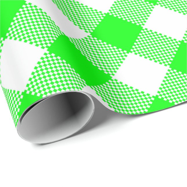 Seams Match: Green n White Gingham Wrapping Paper (Roll Corner)