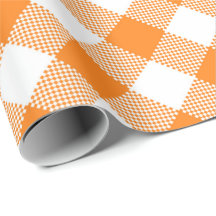 Seams Match: Orange n White Gingham Wrapping Paper