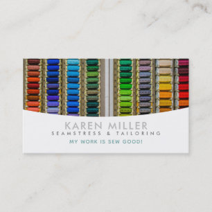 Seamstress and Tailoring Slogans Business Cards