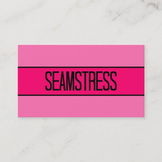 Seamstress Baby and Hot Pink Business Card (Front)