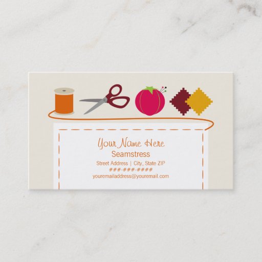 Customizable Seamstress Business Card