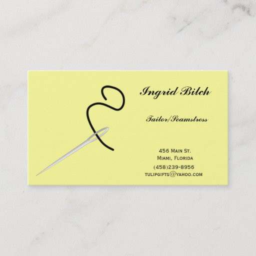 Customizable Seamstress Business Card