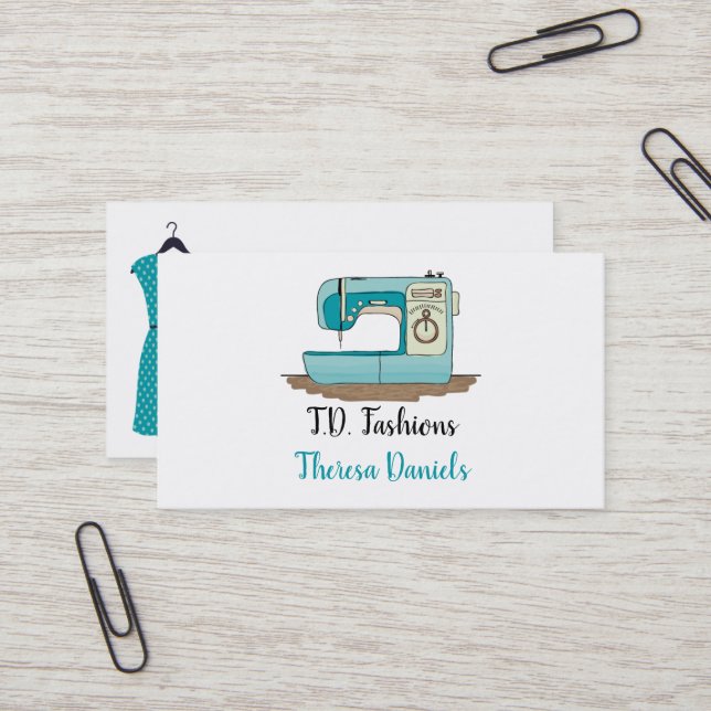 Seamstress Business Card (Front/Back In Situ)