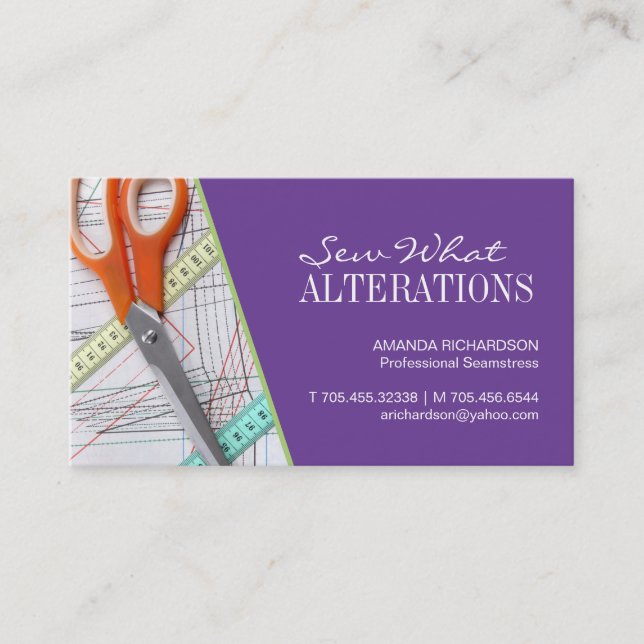 Seamstress \ Dress Maker Business Card (Front)
