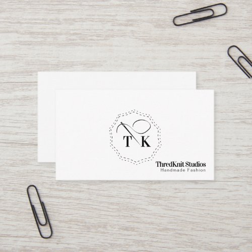 Seamstress Embroidery Tailor Sewing Needle Logo Business Card