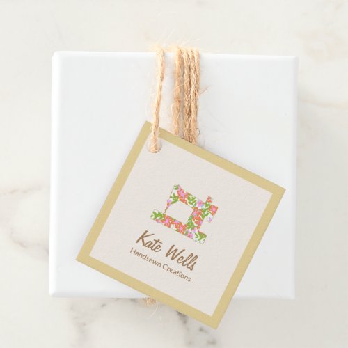 Seamstress Floral Sewing Machine   Favor Tags