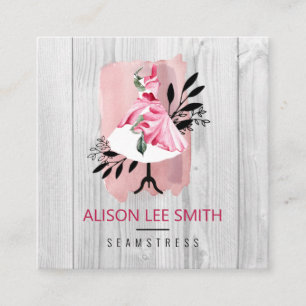 Seamstress Hand sewn Dressmaker Square Business Ca Card