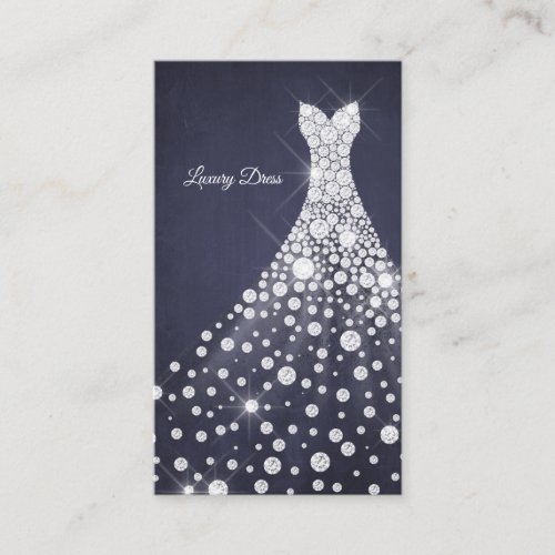 Seamstress luxury diamond dress fashion designer business card
