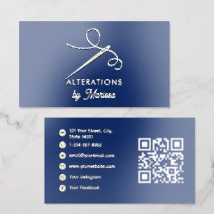 Seamstress Needle Thread Sewing Gold Foil Business Cards