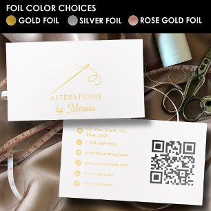 Seamstress Needle Thread Sewing Gold Foil Business Cards