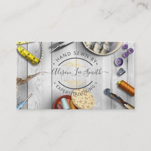 Seamstress or Tailor desk Hand sewn Business Card