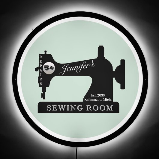  Seamstress Quilter Sewing Machine LED Sign (Front)