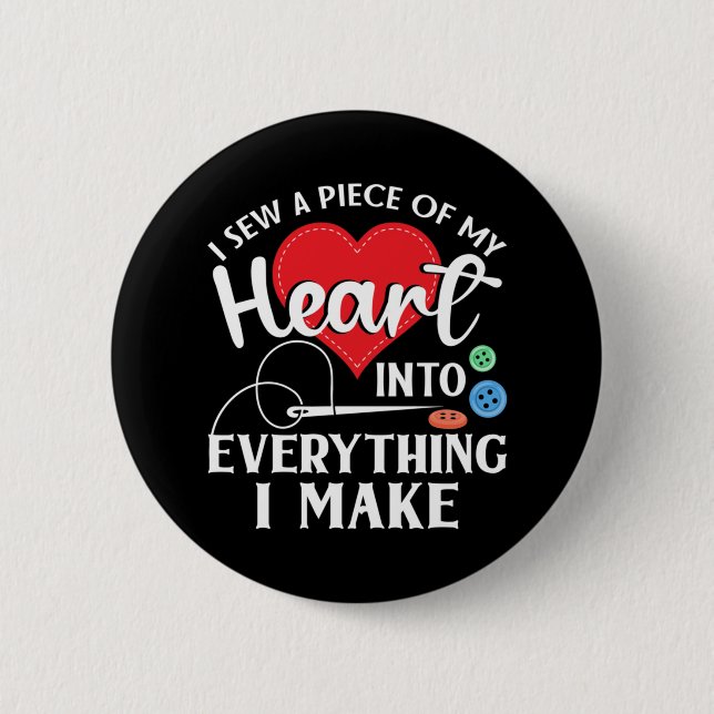Seamstress Quilting Knitting Button (Front)