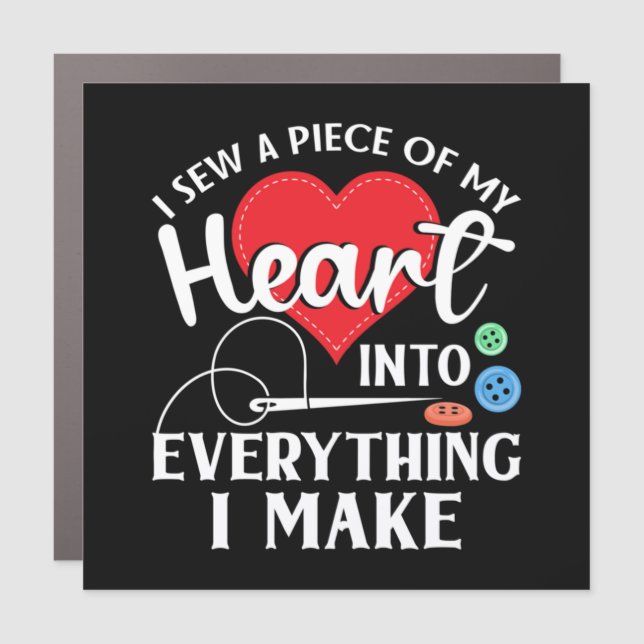 Seamstress Quilting Knitting Car Magnet (Front)