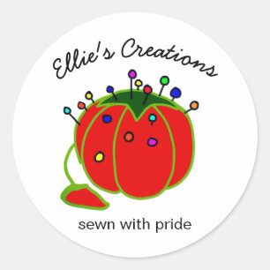 Seamstress Red Pin Cushion Seamstress Classic Round Sticker