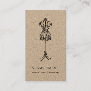 Seamstress Sewing Alteration Business Dress Form Card