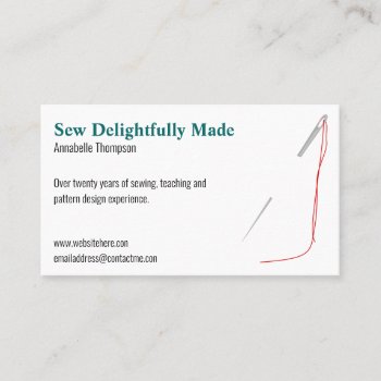 Seamstress Sewing Business Card by NightOwlsMenagerie at Zazzle