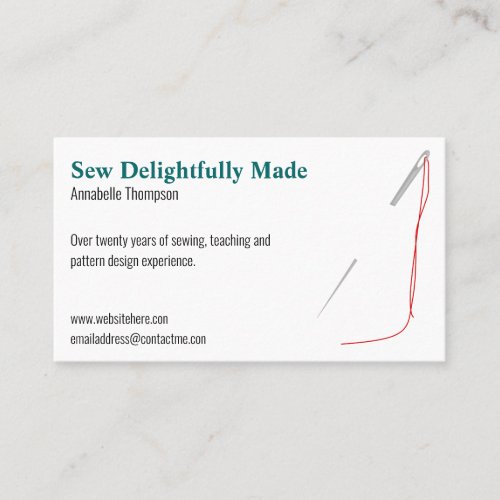 Seamstress Sewing Business Card