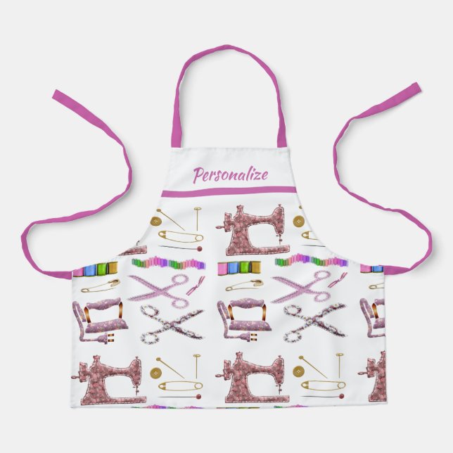 Seamstress Sewing Smock Sewing Machine Personalize Apron (Front)
