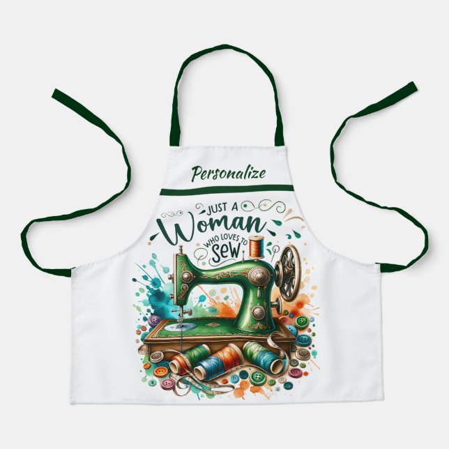 Seamstress Sewing Smock Sewing Machine Personalize Apron (Front)