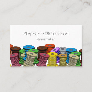 Seamstress sewing tailor dressmaker threads business card