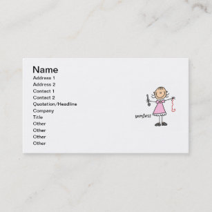 Seamstress Stick Figure Business Card