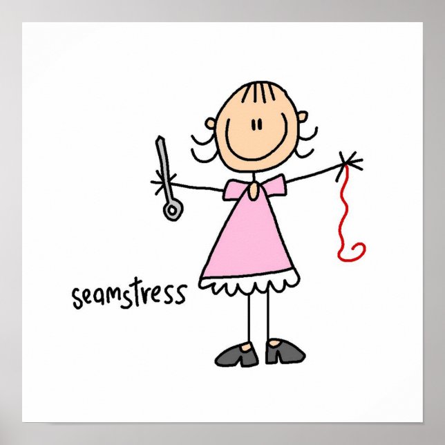 Seamstress Stick Figure Poster (Front)