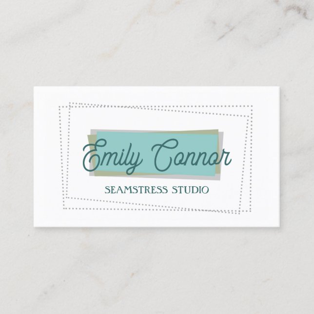 Seamstress Studio Graphic Design Business Card (Front)