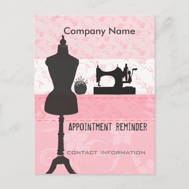 Seamstress Stylist Appointment Reminder Postcard (Front)