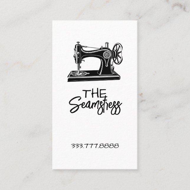 Seamstress Tailoring business card  (Front)