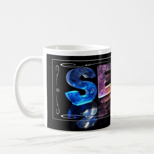 Sean  - The Name Sean in 3D Lights (Photograph) Coffee Mug (Left)