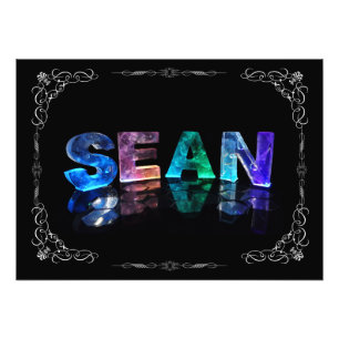Sean - The Name Sean in 3D Lights (Photograph) Photo Print