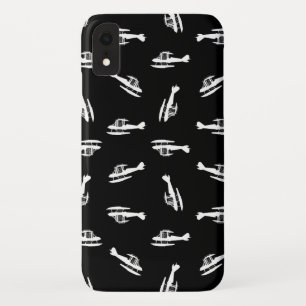 Seaplane Airplane Silhouettes Print Pattern Design iPhone XR Case