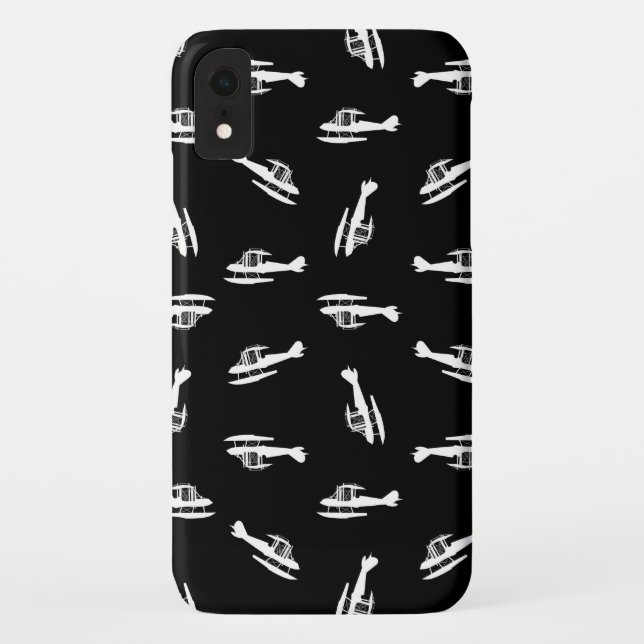 Seaplane Airplane Silhouettes Print Pattern Design Case-Mate iPhone Case (Back)