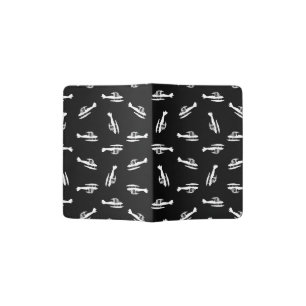 Seaplane Airplane Silhouettes Print Pattern Design Passport Holder