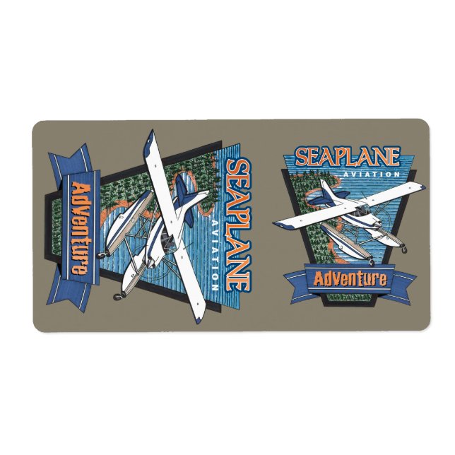 Seaplane Aviation Adventure Label (Front)