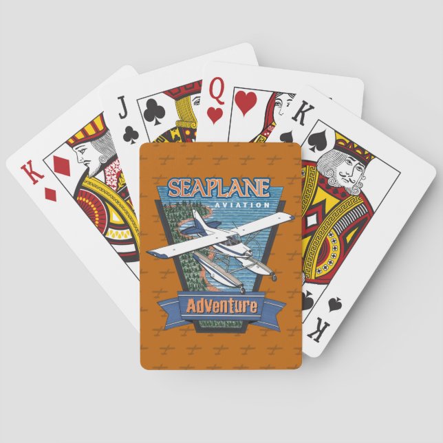 Seaplane Aviation Adventure Poker Cards (Back)