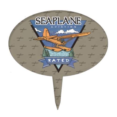 Seaplane Aviation Rated Cake Topper